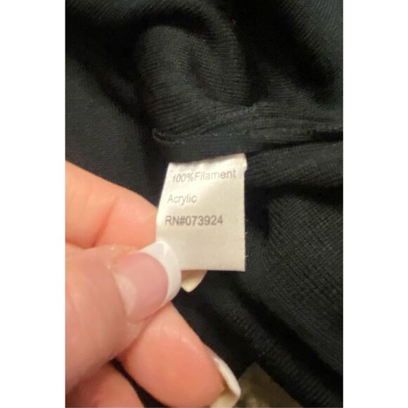 Ming Wang Ruffle Front Cardigan Sz. L Stretch Rib Fabric - Picture 10 of 10